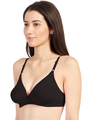 Image of SONARI Omania Womens Non-Padded Cotton Polyester Bras - Solid, Non-Wired, Medium Coverage, Hand Washable (Pack of 2) Black Coffee
