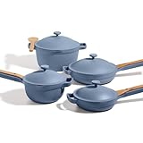 Our Place Cookware Set - Complete 13-Piece Set Including Always Pan 2.0, Mini Always Pan, Perfect Pot, and Mini Perfect Pot | Multifunctional, Toxin-Free Nonstick | Replaces 36 Pieces | Blue Salt