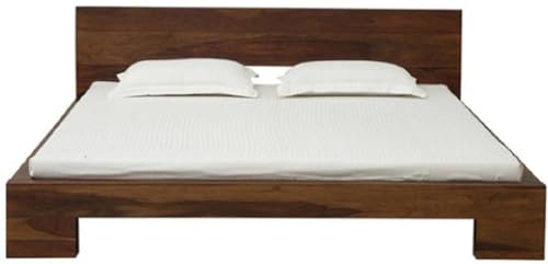 Image of King Bed Solid Sheesham Wood for Bedroom Delivery Condition-DIY(Do-It-Yourself) Solid Wood King Bed (Finish Color - Dark Walnut Finish, Delivery Condition - DIY(Do-It-Yourself))