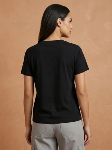 Image of Nobero Women's Graphic Printed T-Shirt | Regular Fit 180 GSM Cotton Tee for Women | Comfortable Round Neck Casual Wear