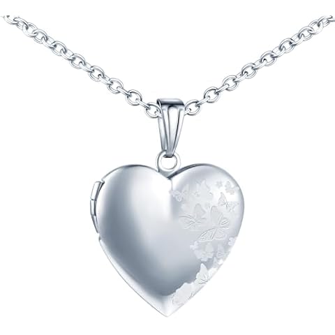 MICMIF Butterfly Heart Photo Locket Necklace Cover