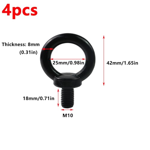 Image of Antrader M10 Lifting Eye Bolts,Stainless Steel Machinery Shoulder Lifting Eye Bolt,4Pcs