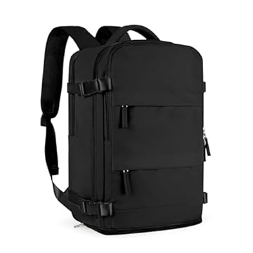 Mochila casual de viagem, Preto, grande