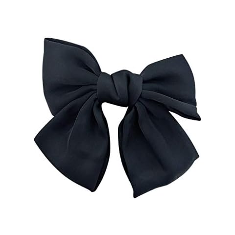 FCMKB Silk Bow-Knot Hair Barrettes Hair Pins Decorative Hairpins Hair Clip Black Cover