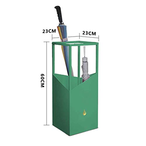 Porte-parapluies en fer forgé vert anti-gouttes pour sécher les modèles courts et longs