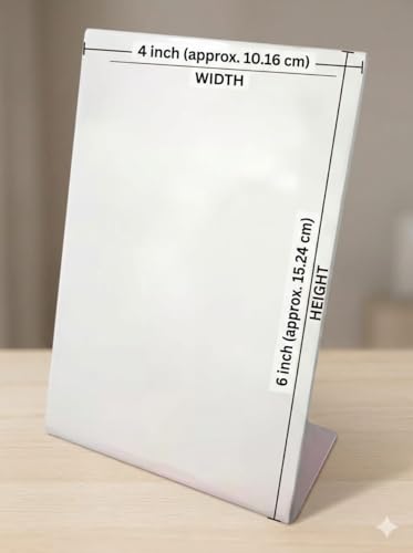 Image of (Pack Of 3) - 4X6 Inch (A6) Qr Code Scanner Stand, Acrylic Signage Holder -Photo Frames For Upi Payment, White