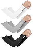 Yasdyri Arm Sleeves for Women and Men UV Sun Protection Arm Sleeves Summer Outdoor Sunblock Cooling Arm Sleeve for Cycling, Driving, Outdoor Sports, Golf, Hiking, Fishing 3 Pairs (No thumbhole)