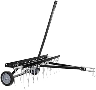 Wiltec Wertykulator 100 cm do kosiarek z siedziskiem, napowietrzacz trawnika ze stalowymi sprężynami do traktora, wertykulator do napowietrzania trawnika i jako środek do usuwania mchu