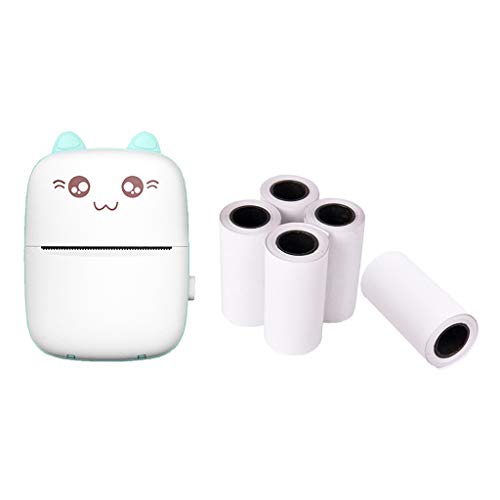 MERIGLARE Mini Impressora Fotográfica Térmica Portátil Sem Fio de Bolso 57 Mm + 6 Unidades