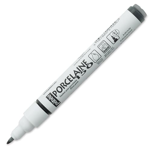 Pebeo Porcelaine 150, China Paint Fine Tip Marker - Anthracite Black (021009)