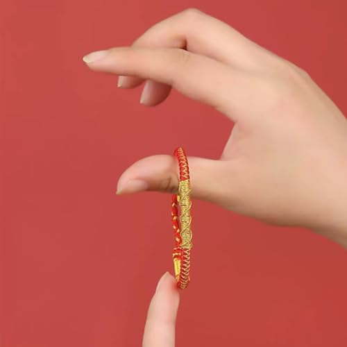 Pulsera de cuerda tibetana ajustable roja unisex miniatura 5