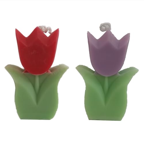2 velas con forma de flor de tulipán, velas estéticas para decoración del hogar, velas perfumadas de soja de parafina para decoración del hogar, accesorios de fotos, boda, cumpleaños, fiesta, regalo