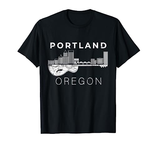 Portland Souvenir Men Oregon Lover Music Guitar T-Shirt
