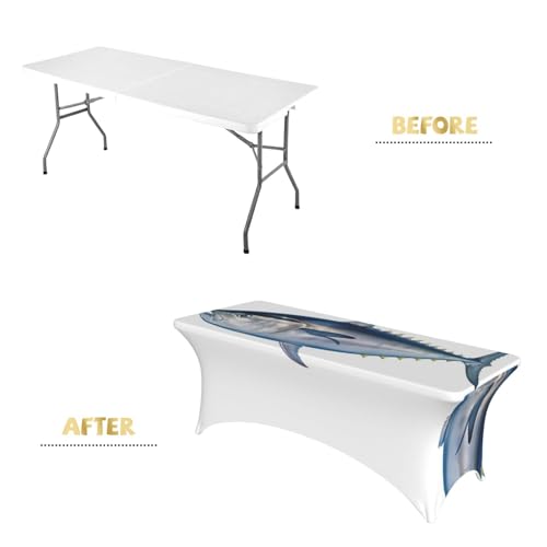 Nappe de table rectangulaire lavable pour buffet et banquet pliants - 4