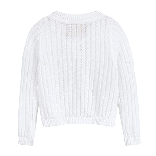 Toddler Little Girls Cardigans Open Front Knitted Shrug Sweater Bolero Tops with Corsage2