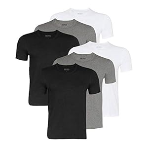 Hugo Boss 50325389 Lot de 6 t-shirts – Style business – Col en V – Pour hommes