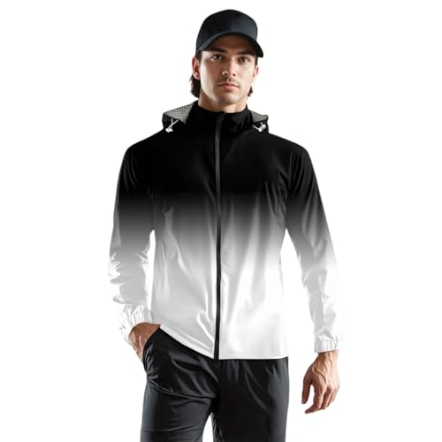 MOKBAY Giacca Antipioggia Ciclismo Impermeabile Bici Casual Mantella Uomo Abbigliamento Antipioggia Tuta Pioggia Trench Impermeabile Autunnale Pioggia Softshell Jacket Running Giacca Antivento Uomo S