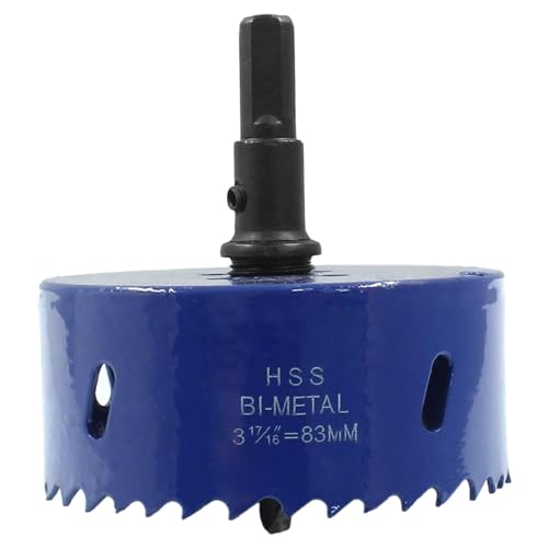 Image of Luomorgo 83mm /3 1 /4 inch Hole Saw | 1 1 /4 inch Cutting Depth, HSS Bi-Metal, For Wood Cornhole Boards Plastic Drywall & Metal Sheet