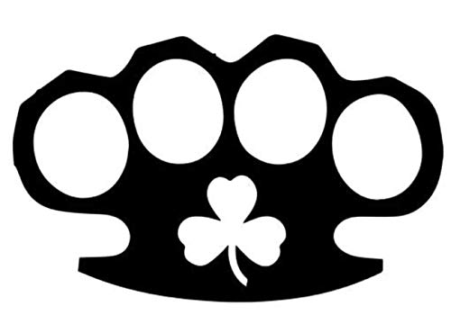 MZKN Goods Irish Brass Knuckles Vinyl Sticker Decal Cars Trucks Walls Windows Laptops White or Black 5.5\"H x 3â€W