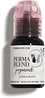 Perma Blend - Double Black - Microblading Ink for Permanent Eyeliner - Professional Tattoo Ink - Dark Carbon Based Black Tattoo Ink Makeup - Vegan (0.5 oz)