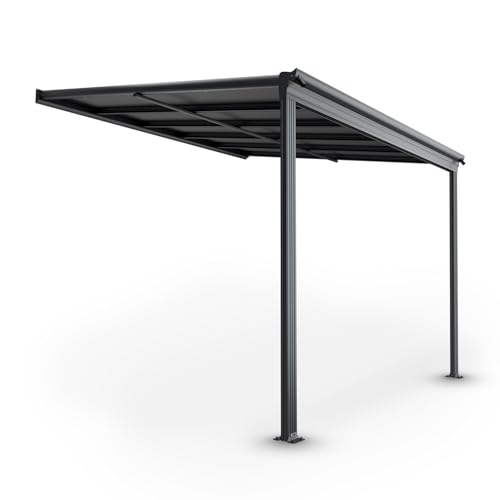 Juskys Terrassenüberdachung Borneo 3x3 m — Sonnenschutz aus Aluminium...