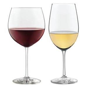 Libbey Vineyard Reserve Wine Glass Set of 12, Red and White Clear Wine Glasses, Merlot, Bordeaux, Chardonnay Gifts, Lead-Free Party Wine Glasses