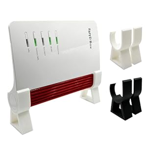 Standfuß Ständer passend für Fritzbox 7510 und 7530 AX AVM (2er Set) - Halter Halterung Router Modem - Made by R-Satz Shop (Weiß)