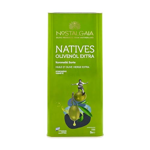 NOSTALGAIA 5 Litres Griechisches Natives Olivenöl Extra 100% Koroneiki kaltgepresst frische Ernte 2025/2026 sehr niedrige Säure Premium Olivenöl 5L Kanister