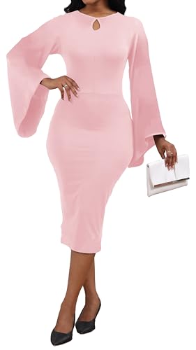 Image of SeNight Women's Elegant Dress Bodycon Work Business Pencil Dresses