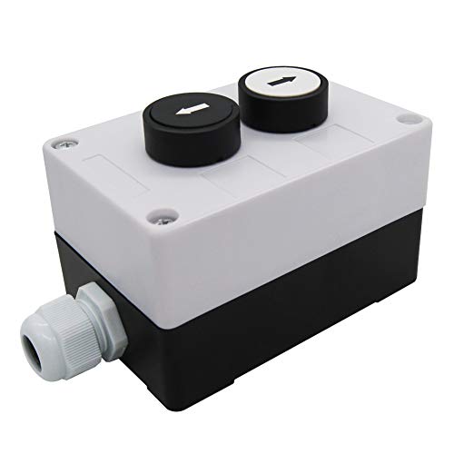 Mxuteuk 1 No Black 1 No White Momentary Switch Control Left-Right Switch Station Box Pushbutton Switches Hz-Zy #TOP2
