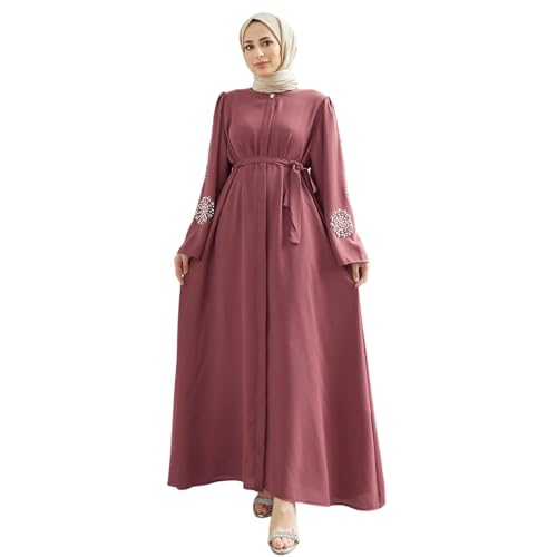 Robe musulmane femme à manches longues ample et extensible pour cérémonie religieuse