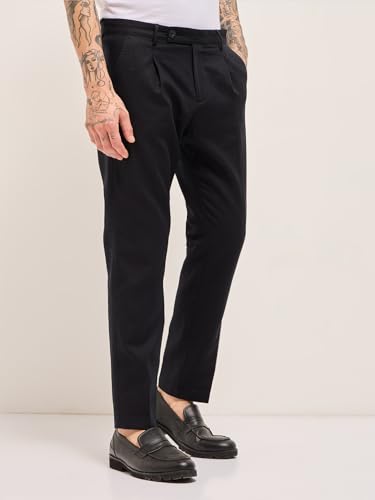 Image of THE BEAR HOUSE Men's Formal Blue Regular Fit Solid Trouser