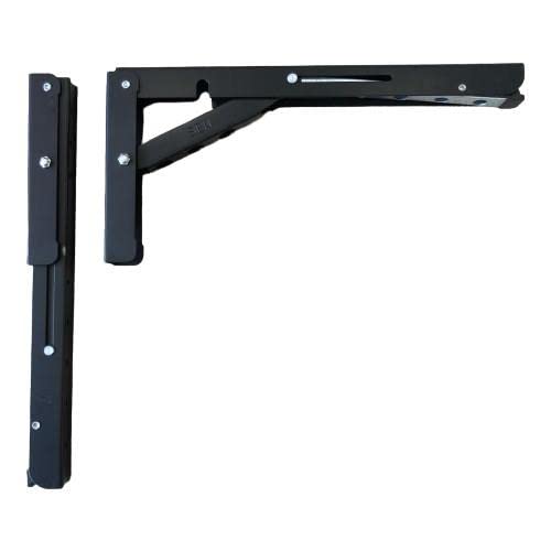 Gürçay Hırdavat Mandallı Katlanabilir Masa Konsolu 1 Çift Siyah 40cm