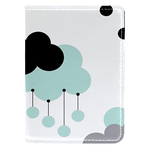 Funda de piel sintética para pasaporte, organizador de documentos de viaje, protector extraño color nube, gota de lluvia, Varios colores, 10x14cm/4x5.5 in