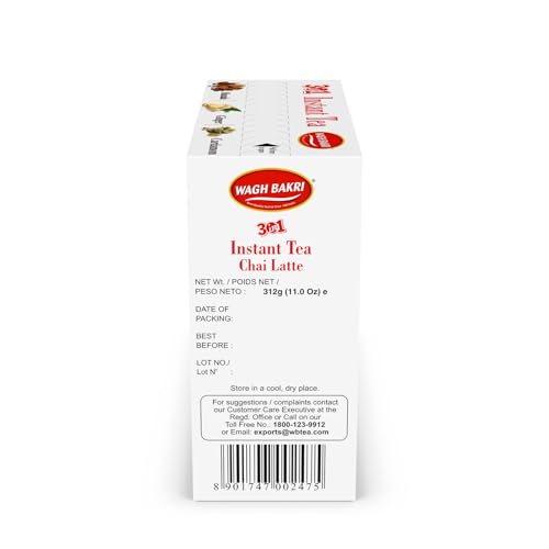 Wagh Bakri Instant Tea Premix, 4 Sachets Each of Elaichi, Ginger Masala
