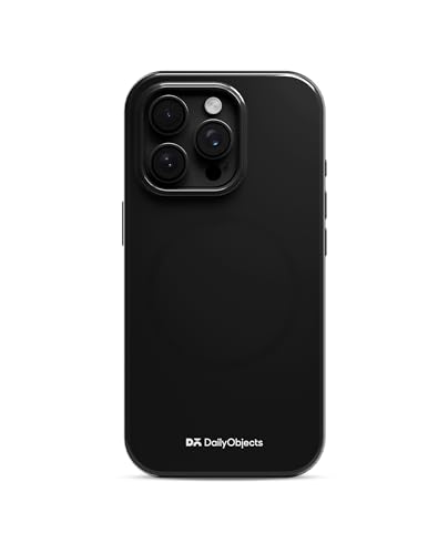 Image of DailyObjects Polycarbonate Enamel Bumper Magsafe Case for iPhone 14 Pro Max Compatible with Mag-Safe Wireless Charging | Black Hybrid Magnetic Back Cover
