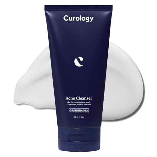 Curology Acne Facial Cleanser Treatment, 2.5% Benzoyl Peroxide Face Wash, For Oily and Acne Prone Skin, Milky Gel Texture, Fragrance Free, 5.07 fl oz