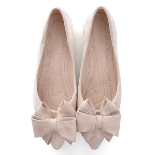 Image of TN TANGNEST Women Fashion Bowknot Flats Comfort Pointed Toe Dress Shoes