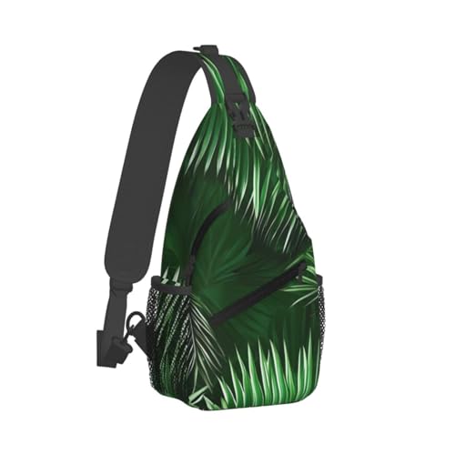 Morrales Crossbody Estampado hojas tropicales Unisex miniatura 2