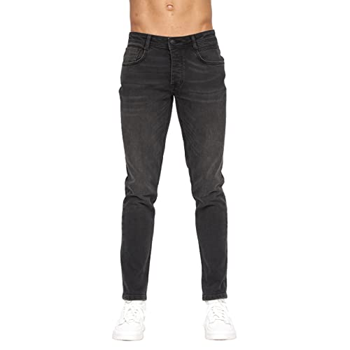 Crosshatch Men's Denim Jeans, Everyday Essential Wardrobe for Casual and Office Jeans with Various Sizes(36W/32L-Sheldon/Black)