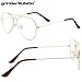 grinderPUNCH Kids Fake Aviator Eye Glasses Clear Lens Children's Non Prescription (Age 3-10), Gold
