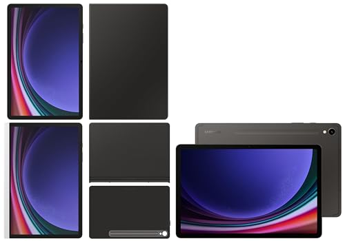 Image of Samsung Galaxy Tab S9 RAM 8 GB, ROM 128 GB, Wi-Fi + 5G Tablet, Gray with S9 Screen Protector, Transparent & S9 Book Cover Keyboard, Black & S9 Notepaper Screen, White & S9 Smart Book Cover, Black