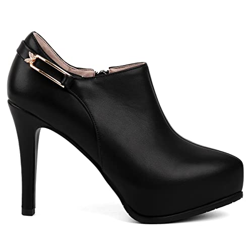 SHEMEE Women's Platform Stiletto High Heel Ankle Booties Thin Heels Pumps Side Zip Short Boots Shoes2