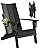 Adiromoti Folding Adirondack Chairs, All-Weather Resistant HDPE Patio Firepit Chairs, Sturdy Outside Chairs with Cup Holder, Pre-Installed Lawn Chairs Load Capacity 385lb for Backyard, Black
