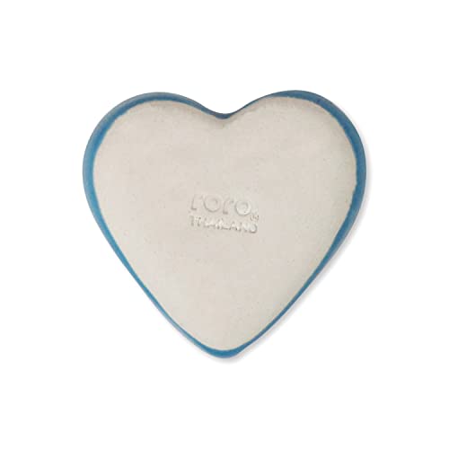 Roro Ceramic Stoneware Coral Beach Blue Hand-Molded Speckled Spotted Heart Shaped Sauce Bowls, Set Of 4 #TOP3