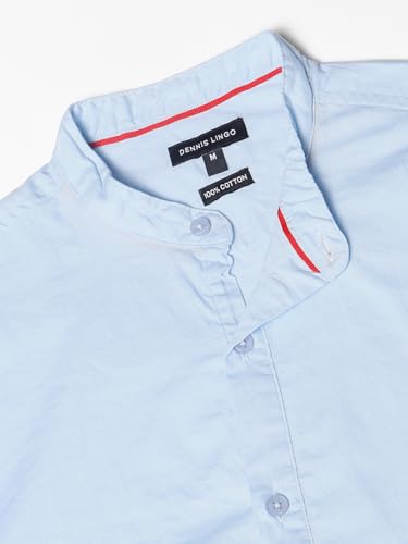 Image of Dennis Lingo Men's Cotton Solid Slim Fit Mandarin Collar Full Sleeves Casual Shirt