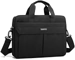 Laptop Bag 14 Inch Briefcase for Men Women Waterproof Nylon Lightweight Compact, Shoulder Messenger Handbag for Business Office Work Travel College Black