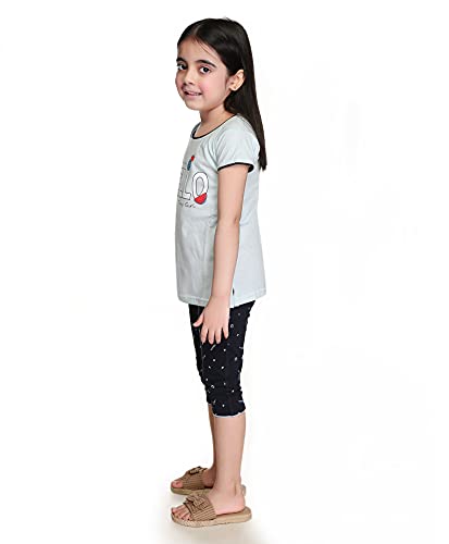 Image of COOLIO Girls Pajama Set Cotton Hello Printed Top & Pyjama Set for Girl