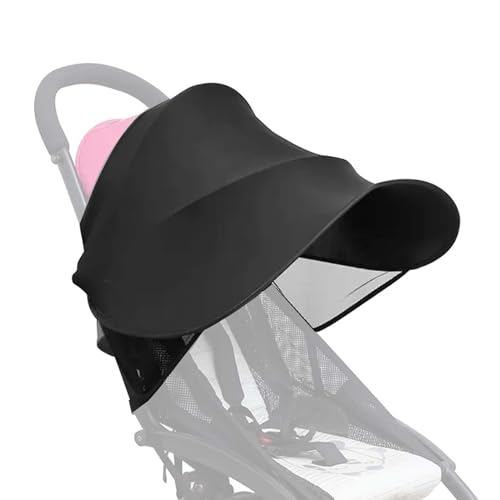 KYSUN Parasol para Cochecito, Sombrilla para Cochecito, Sombrilla Toldo para Silla de Paseo, Toldo para Cochecitos y Cochecitos, Toldo Parasol Universal para Cochecito de Bebé, Protección UV, Negro