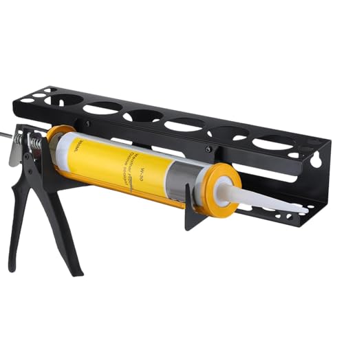 Soporte para cartucho de grasa – 40,5 x 8,5 x 9 cm de acero | Soporte de tubo de grasa montado en la pared | Organizador de sellado de calafateo | Tubo de calafateo de metal | Estante de